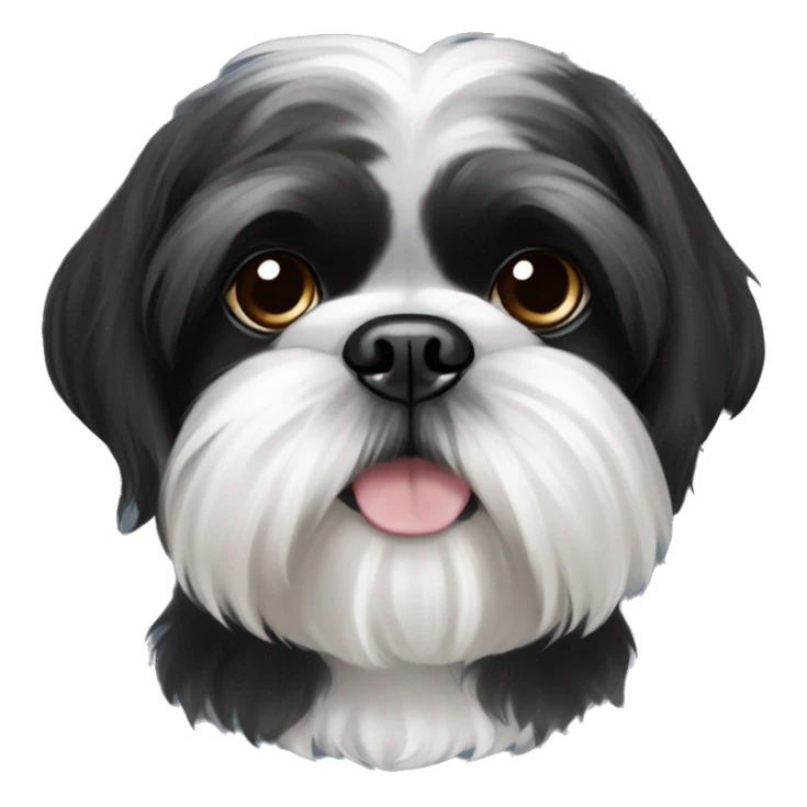 Black shih tzu with white snout and white eyebrows sticker