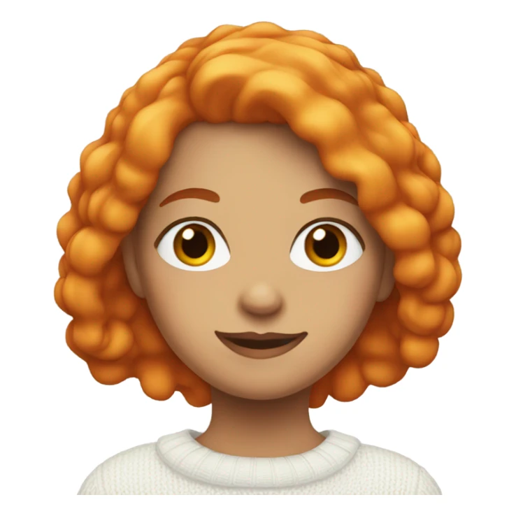 girl with half orange hair dressed in white sweather sticker