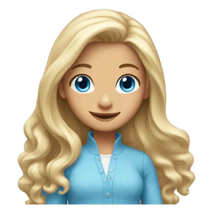 Blue eyed smiling girl with blonde hair sticker