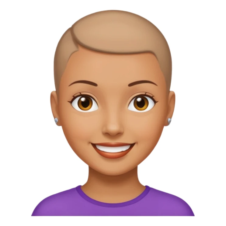 women ios emoji buzz cut sticker