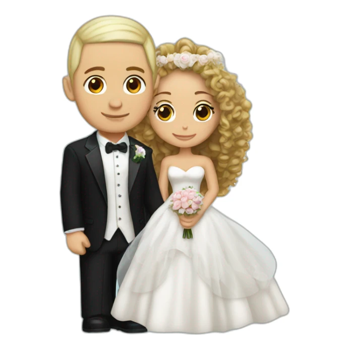 Eminem getting married with a girl with curly hair  sticker
