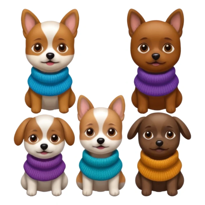 Cagnolini piccoli con vestiti di maglia sticker