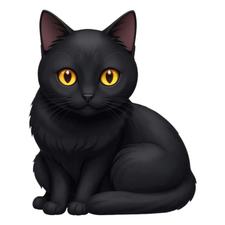 Solin wäre ein Kater mit nachtschwarzem, glänzendem Fell, kräftig gebaut und zugleich von seltener Eleganz. Sein Blick – tief und warm – scheint in die Seele zu führen, während seine Bewegung lautlos ist wie ein Schatten, der sich still an die Seite schmiegt.ihn nichts auf der Welt erschüttern. sticker