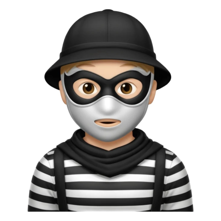 burglar with mask and black white clothes sticker