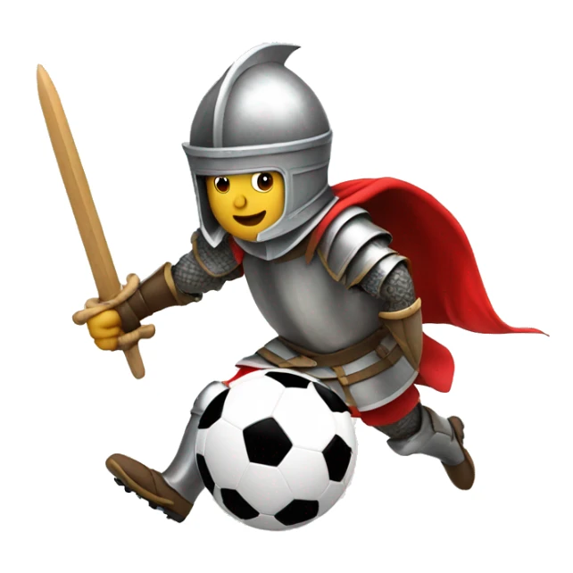 A knight playing soccer against Santa sticker