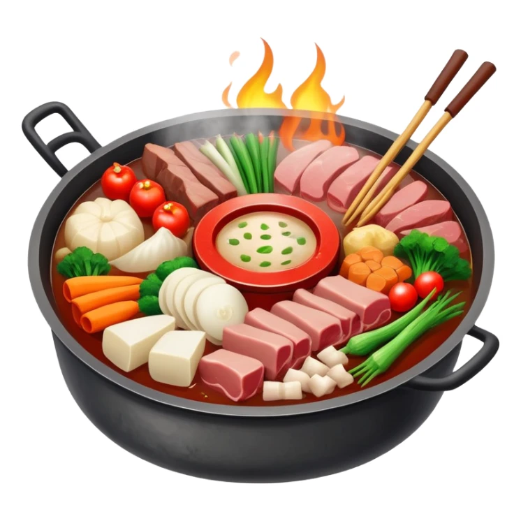 Traditional Chinese hotpot with charcoal fire base sticker