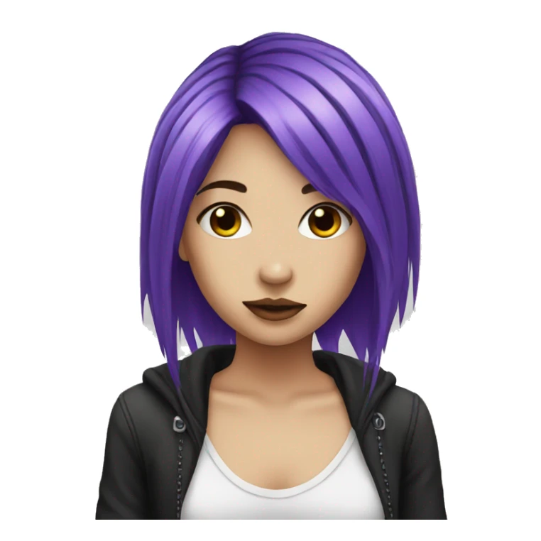 emo girl purple hair sticker