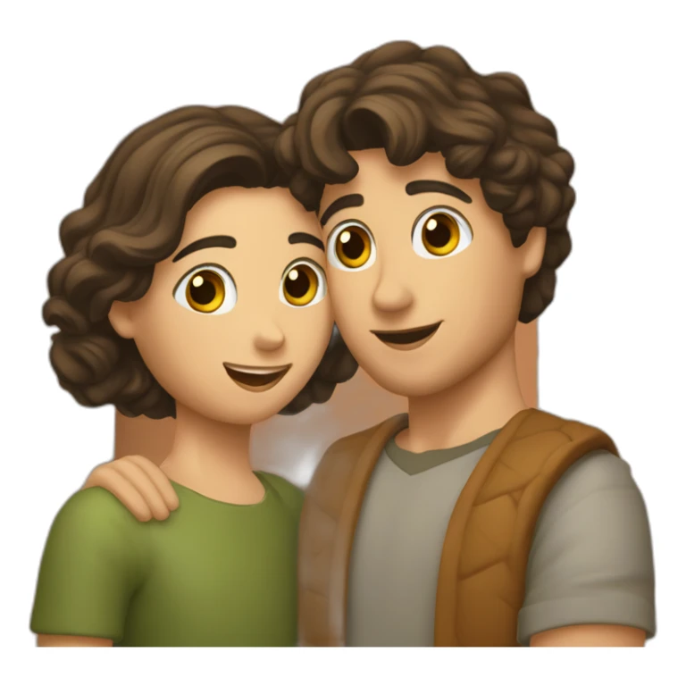 Dos chicos enamorados viendo la Alhambra sticker