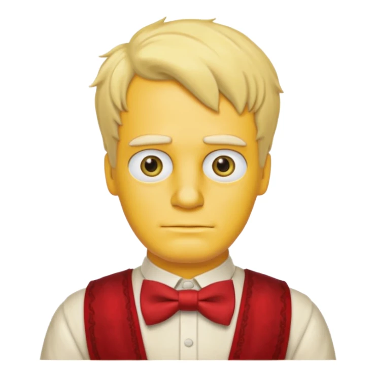 simpson guy, wearing Roman ancient custome, red bow tie sticker