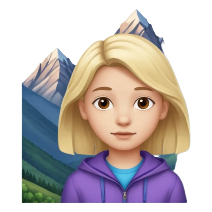 a 12 year old girl with mountains sticker