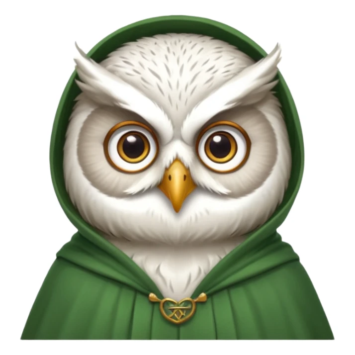 white owl professor in green cloak  sticker