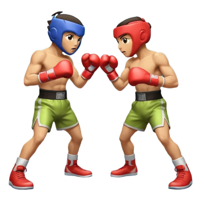 two aliens boxing in a fight stance, facing each other with raised gloves, dynamic action pose, intense expressions, sci-fi arena vibe, 3D cartoon style, mobile game icon style, clean background, no text, no watermark
 sticker