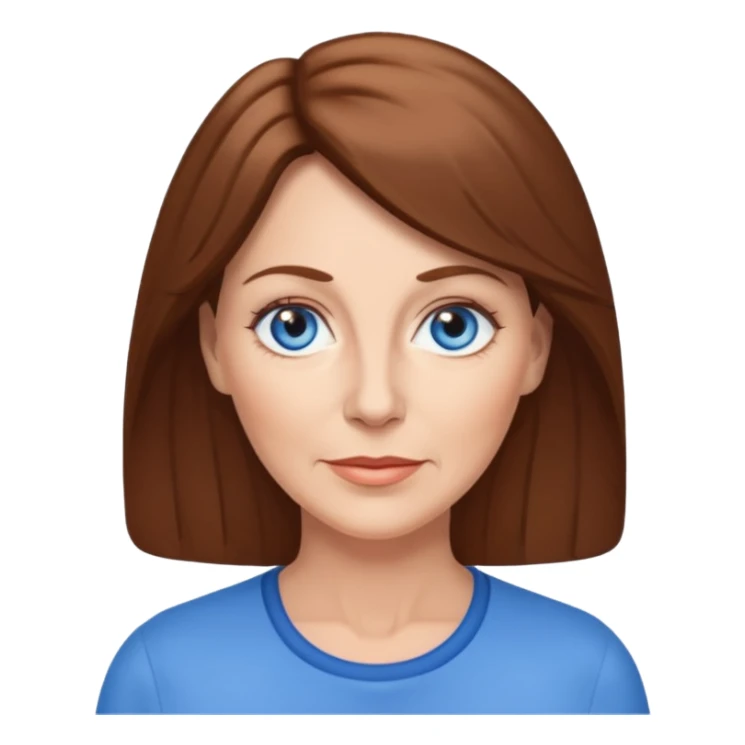 50 year old white woman brown hair blue eyes sticker