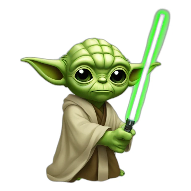 Yoda che spara una una spada laser sticker