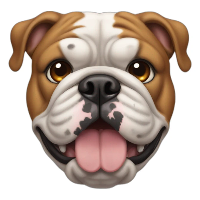 british bulldog with one small brown patch on his head sticker