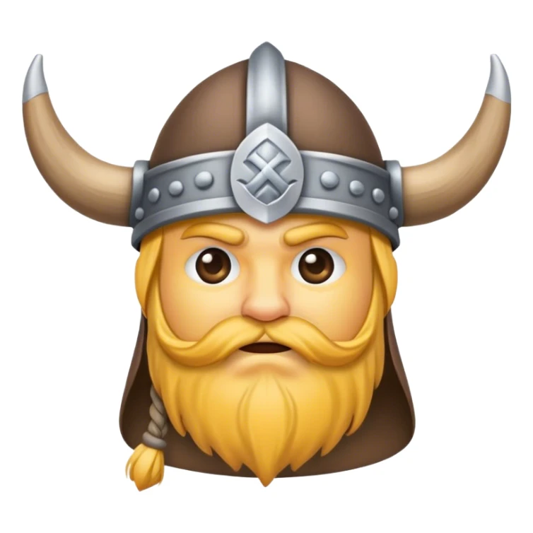 Sick emoji wearing a viking hat sticker