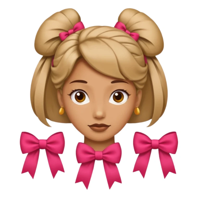 women with neckBow, different hair style. sticker