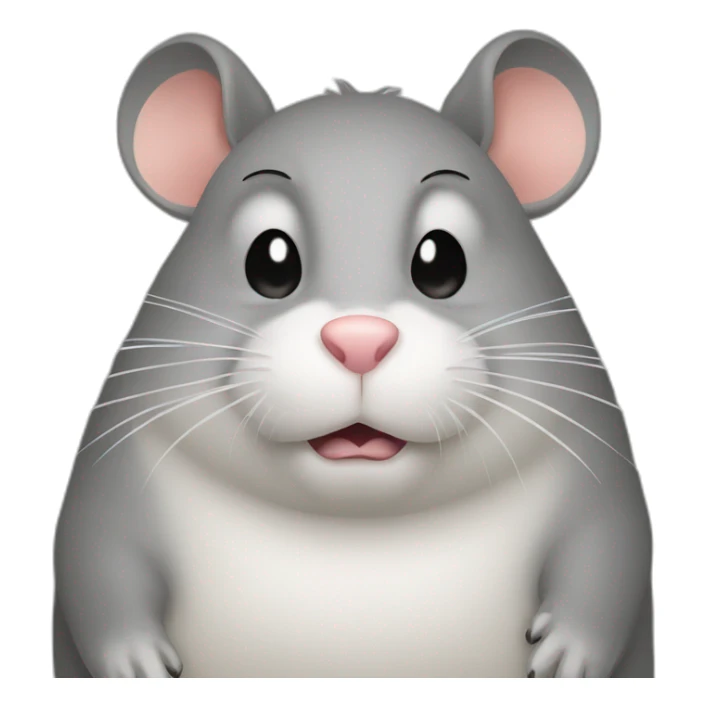 angry fat rat with black eyes sticker