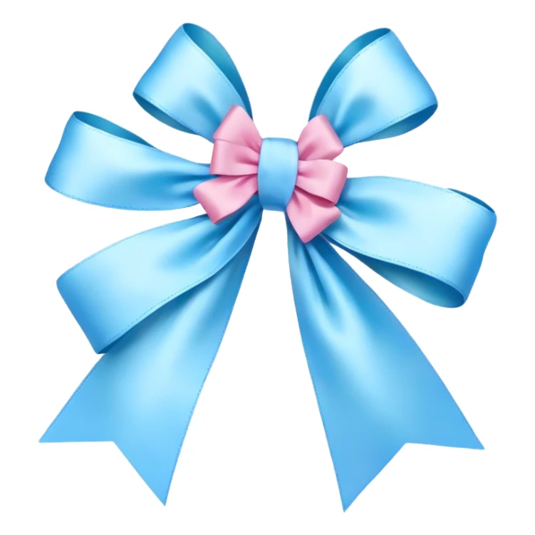 "Elegant blue bows and ribbons floating in the air, soft pastel tones."
 sticker