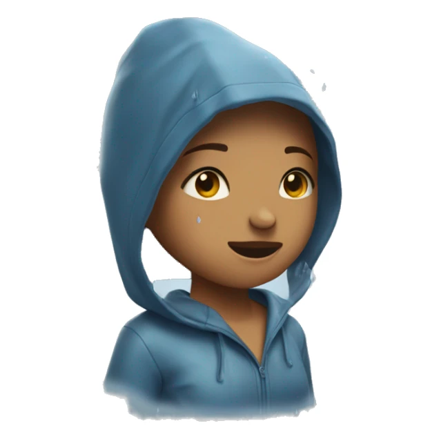 The girl got soaked in the rain sticker