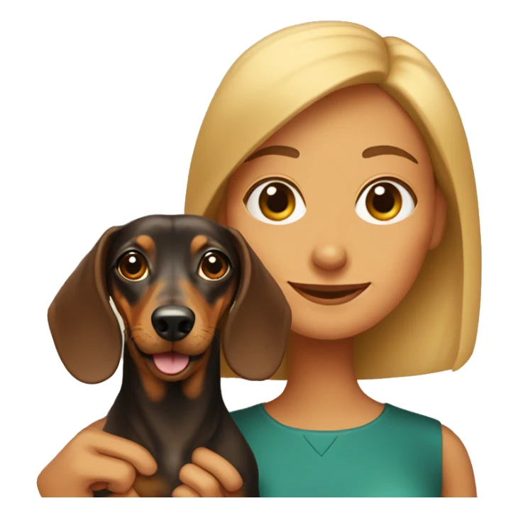 dachshund and woman sticker