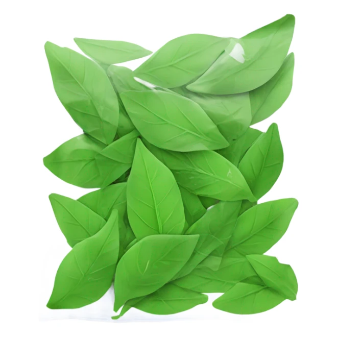Crushed up green leaves in a ziplock bag sticker