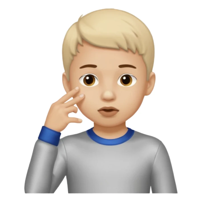 Create an emoji that is a boy at dance who is picking his nose sticker