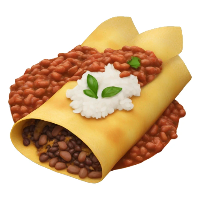 Realistic plate of enchiladas with rice and beans sticker