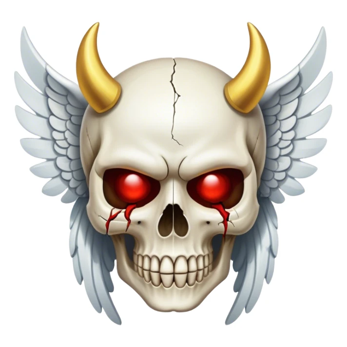 Skull who put his Angel mask of and reales the Devil sticker