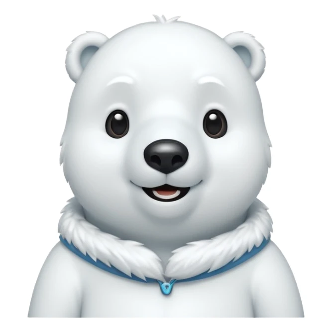 cute polar bear character, snowy fur, winter vibe, 3D cartoon, mobile game icon style, clean background, no text, no watermark
 sticker
