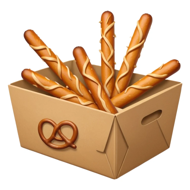 Pretzel sticks on food paper box sticker
