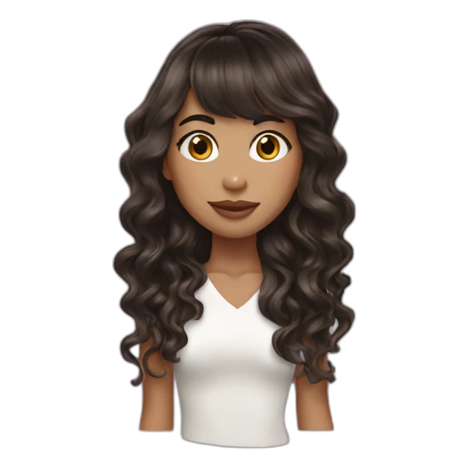 One rockstar girl with wave cascade brunette hair with fringes sticker