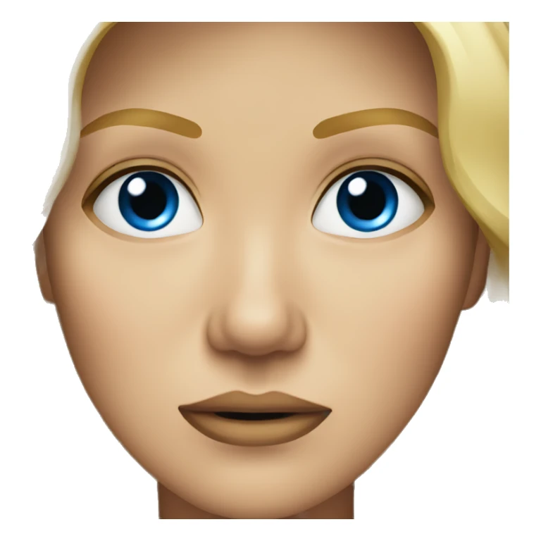 Blonde woman blue eyes frowning  sticker