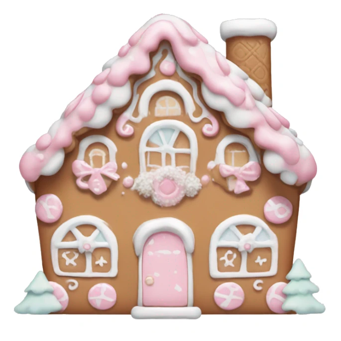 pastel pink and white gingerbread house girly sticker
