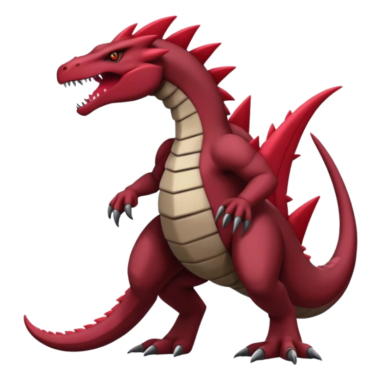 Badass cool black and red salazzle-tyranitar-hybrid, full body sticker