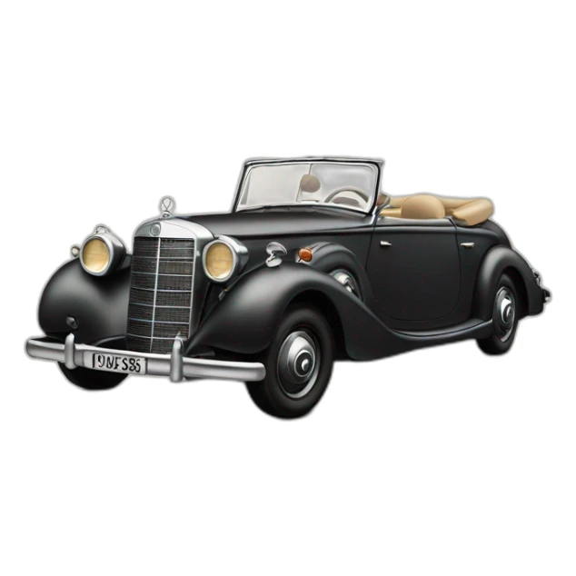 guy driving a 1939 Mercedes Benz 320B sticker