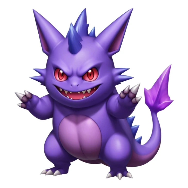 Shiny Dark Gengar-Haunter-Nidorino-fusion-hybrid full body sticker