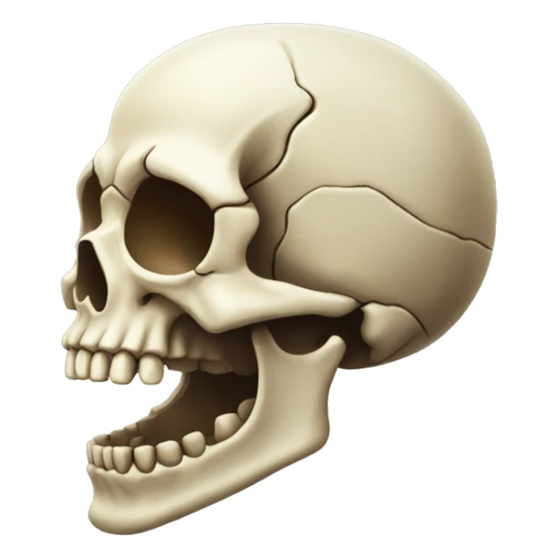 The skull emoji but its jaw is wide open sticker