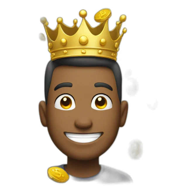 happy man crown grabbing a lot of money sticker