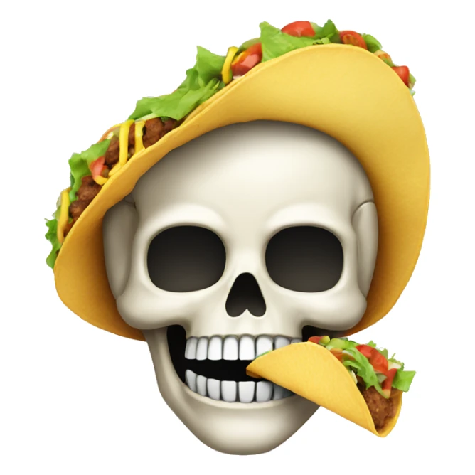 Skull eating a taco sticker