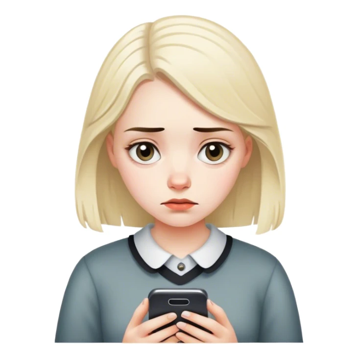 pretty sad german girl typing on her phone sticker