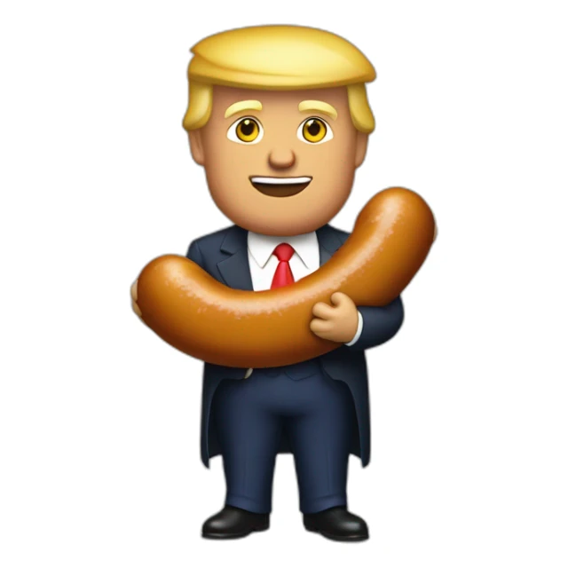 trump-holding-his-sausage sticker