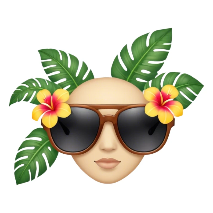 Sunglasses with tropical flowers  sticker