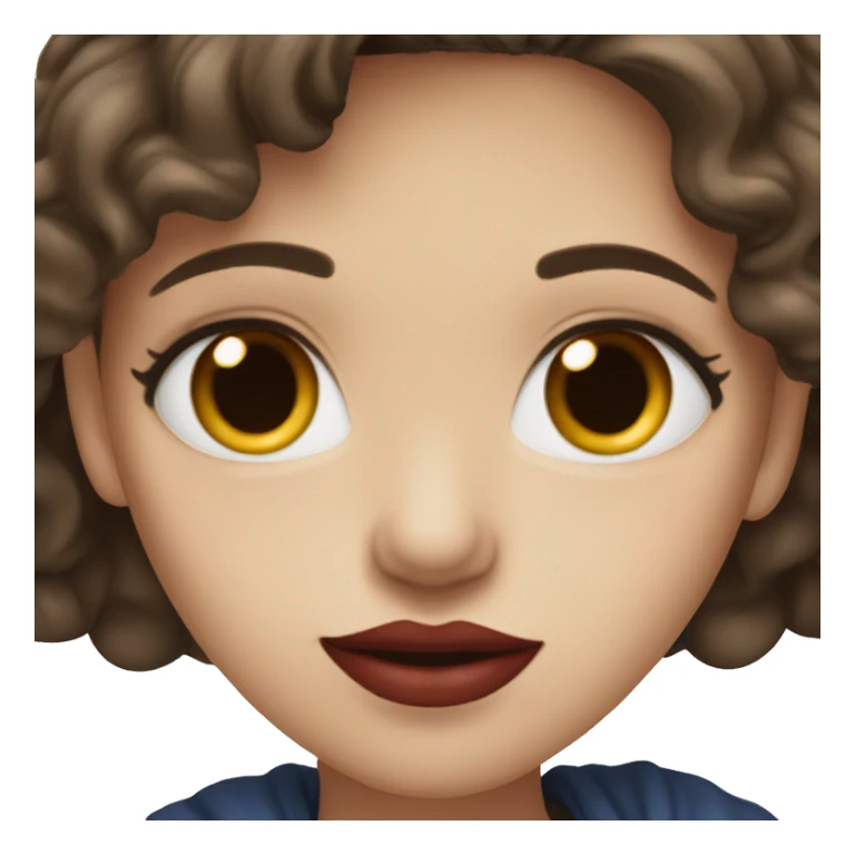 fair-skinned brunette with blue eyes and dark red lips sticker