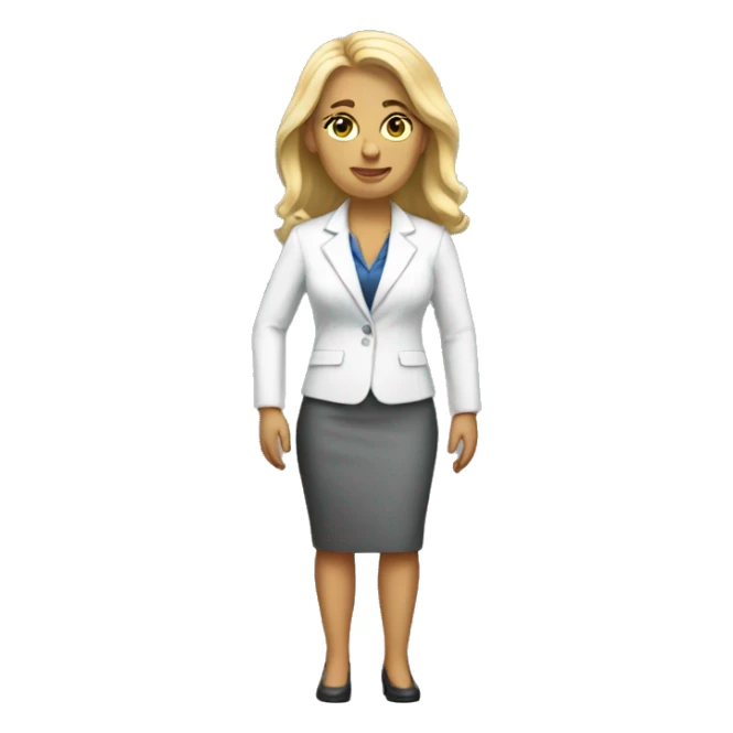full body white woman in business outfit sticker