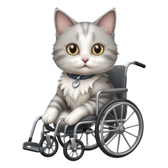 cat in a wheelchair designed for cats sticker