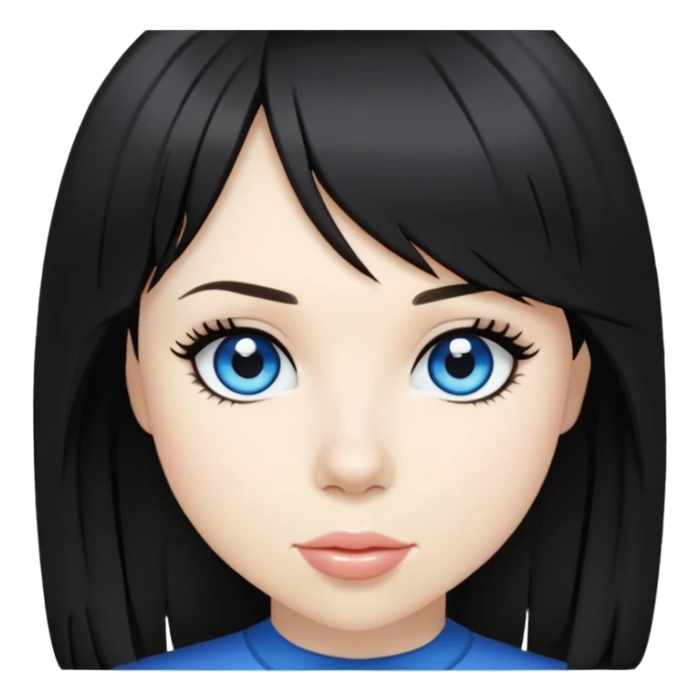 Carly Rae jepsen black long hair, blue eyes no bangs  sticker