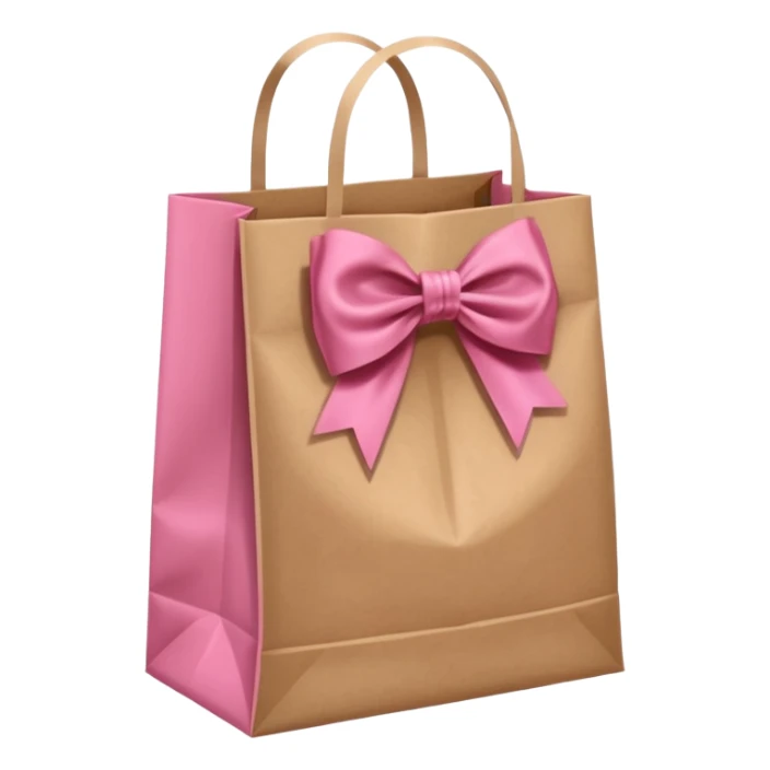 Bolsa de papel con manija y coquette sticker