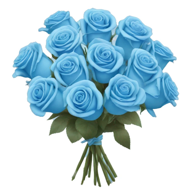  bouquet of 12 sky blue roses sticker