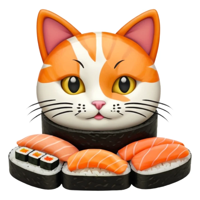 A cute cat made of sushi  sticker